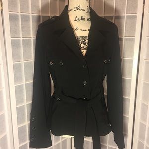 Chesley Size Small Black Button Belted Jacket
